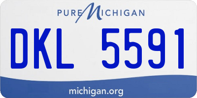 MI license plate DKL5591