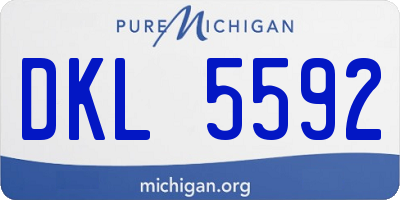 MI license plate DKL5592