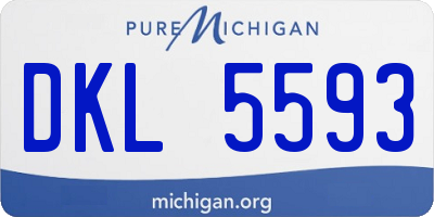 MI license plate DKL5593
