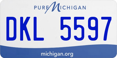 MI license plate DKL5597