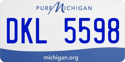 MI license plate DKL5598
