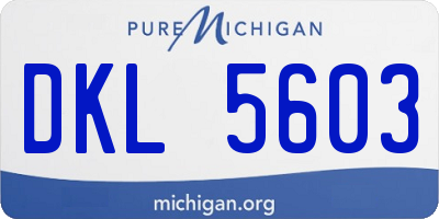 MI license plate DKL5603