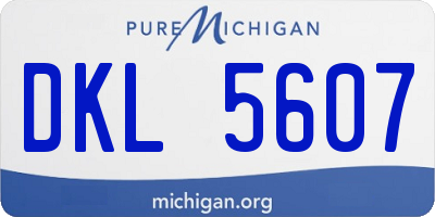 MI license plate DKL5607