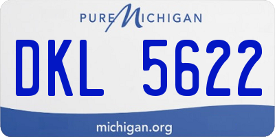 MI license plate DKL5622