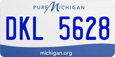 MI license plate DKL5628