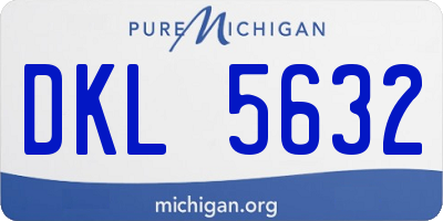 MI license plate DKL5632