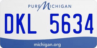 MI license plate DKL5634