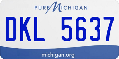 MI license plate DKL5637