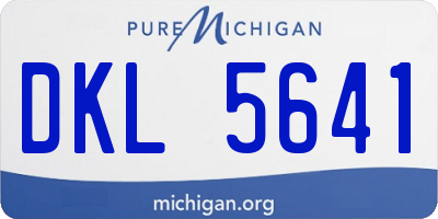 MI license plate DKL5641