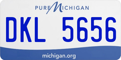 MI license plate DKL5656