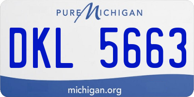 MI license plate DKL5663