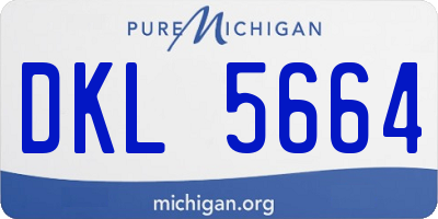 MI license plate DKL5664