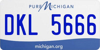 MI license plate DKL5666