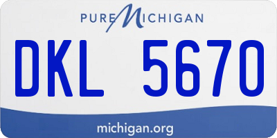 MI license plate DKL5670