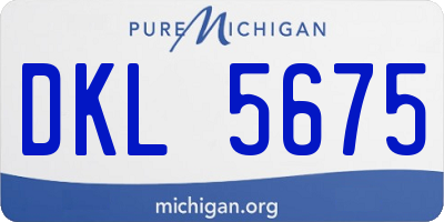 MI license plate DKL5675