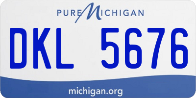 MI license plate DKL5676