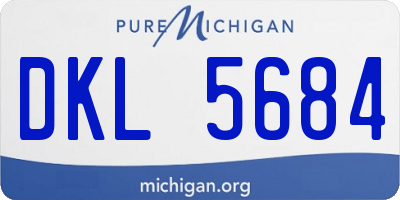 MI license plate DKL5684