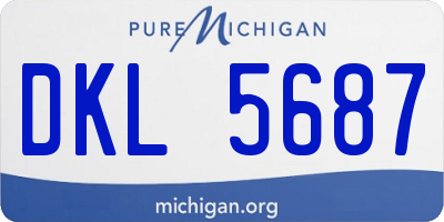 MI license plate DKL5687