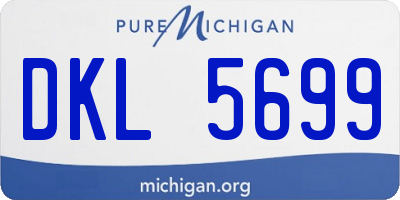 MI license plate DKL5699