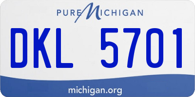 MI license plate DKL5701
