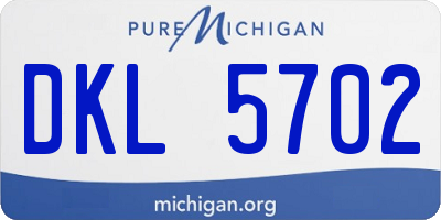 MI license plate DKL5702