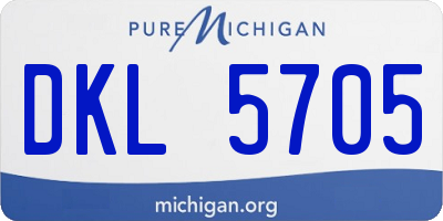 MI license plate DKL5705