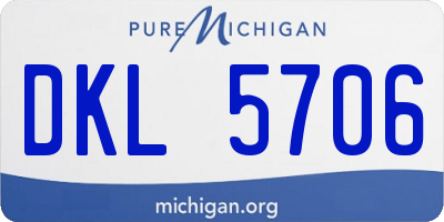 MI license plate DKL5706