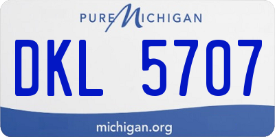 MI license plate DKL5707