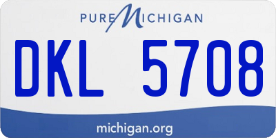 MI license plate DKL5708