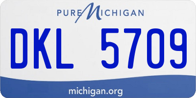 MI license plate DKL5709