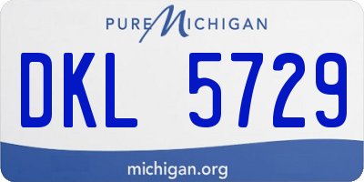 MI license plate DKL5729