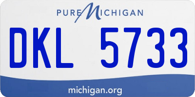 MI license plate DKL5733