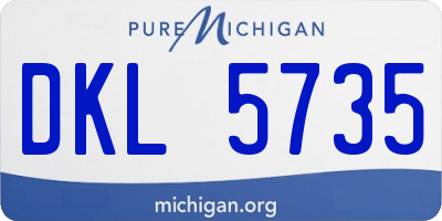 MI license plate DKL5735
