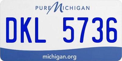 MI license plate DKL5736