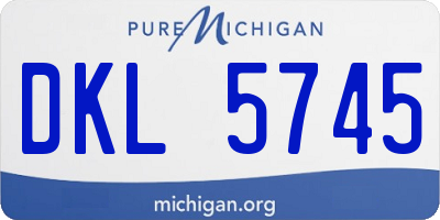 MI license plate DKL5745