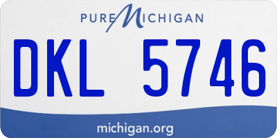 MI license plate DKL5746
