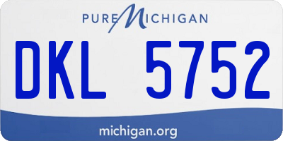 MI license plate DKL5752