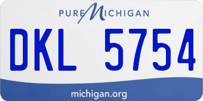 MI license plate DKL5754