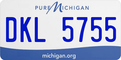 MI license plate DKL5755