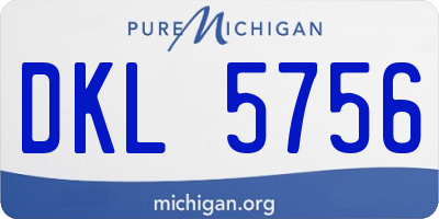 MI license plate DKL5756