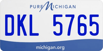 MI license plate DKL5765