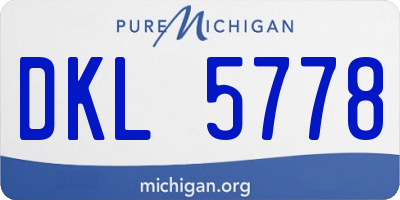 MI license plate DKL5778