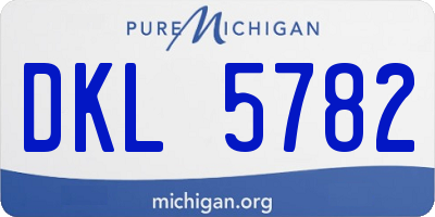 MI license plate DKL5782
