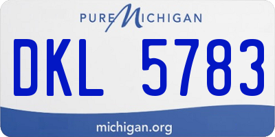 MI license plate DKL5783