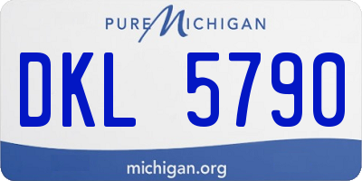 MI license plate DKL5790