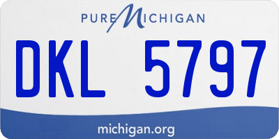MI license plate DKL5797