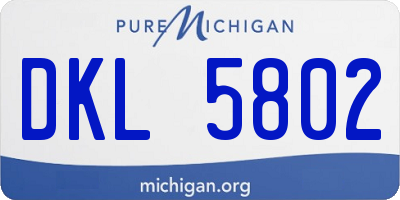 MI license plate DKL5802