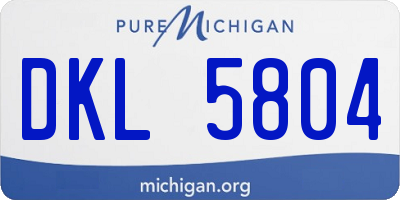 MI license plate DKL5804