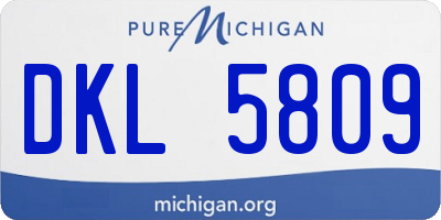 MI license plate DKL5809