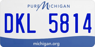 MI license plate DKL5814
